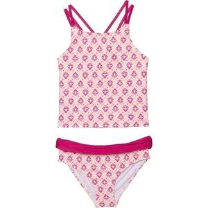 Aqua et Sol Girl's Size 4 Tankini 2 Piece Swimsuit Set UPF 50+